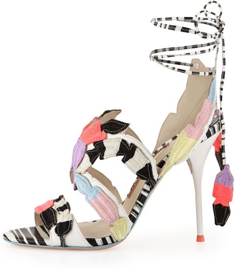 Sophia Webster Carrie Feather-Embroidered Sandal in Multicolor | Lyst
