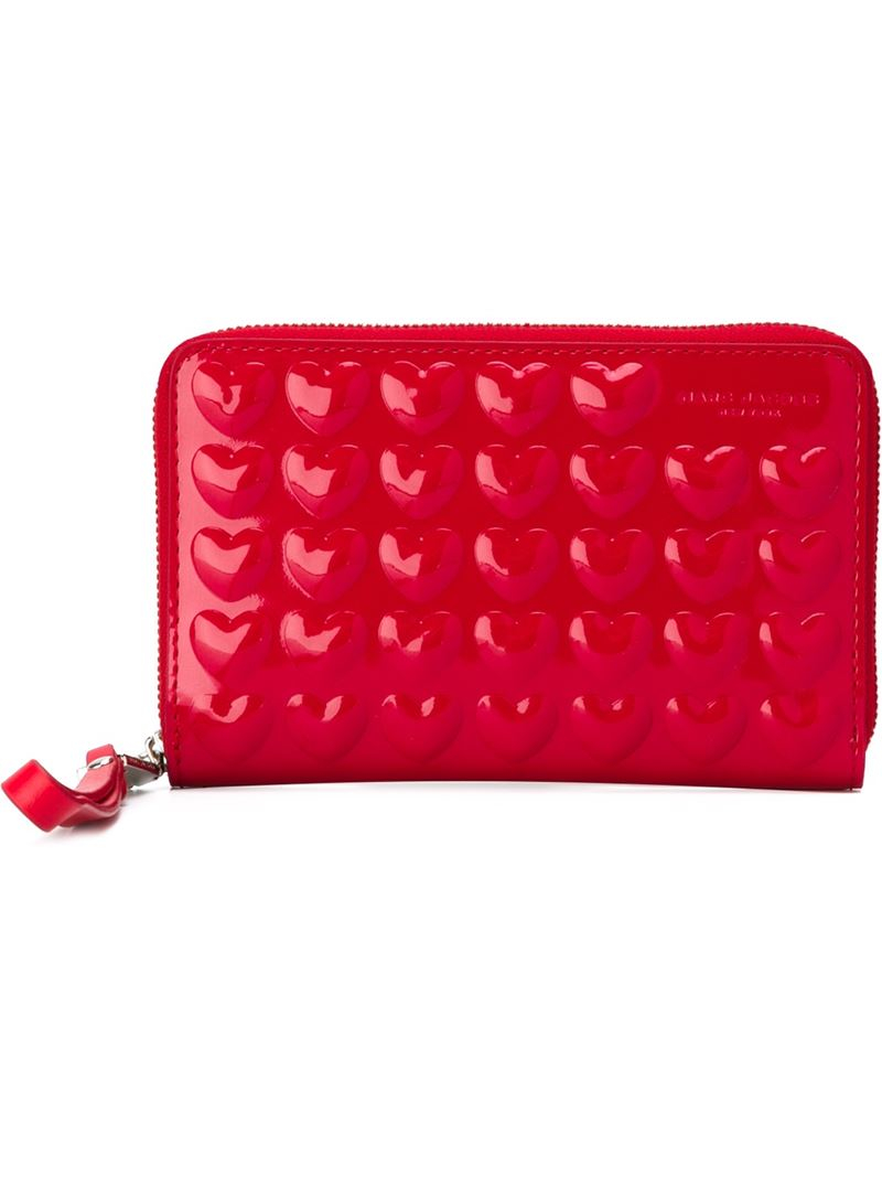 Marc Jacobs Leather Solid Heart Phone Wallet in Red | Lyst