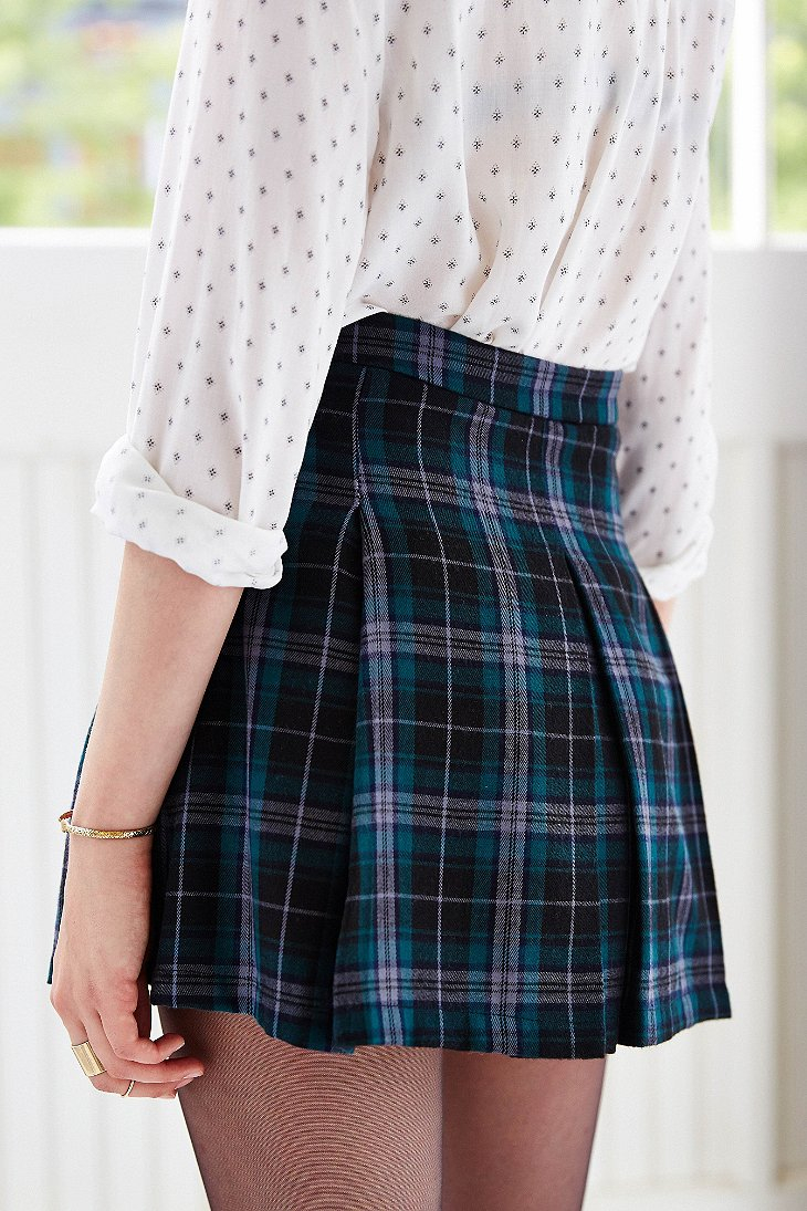 green plaid skirt urban outfitters