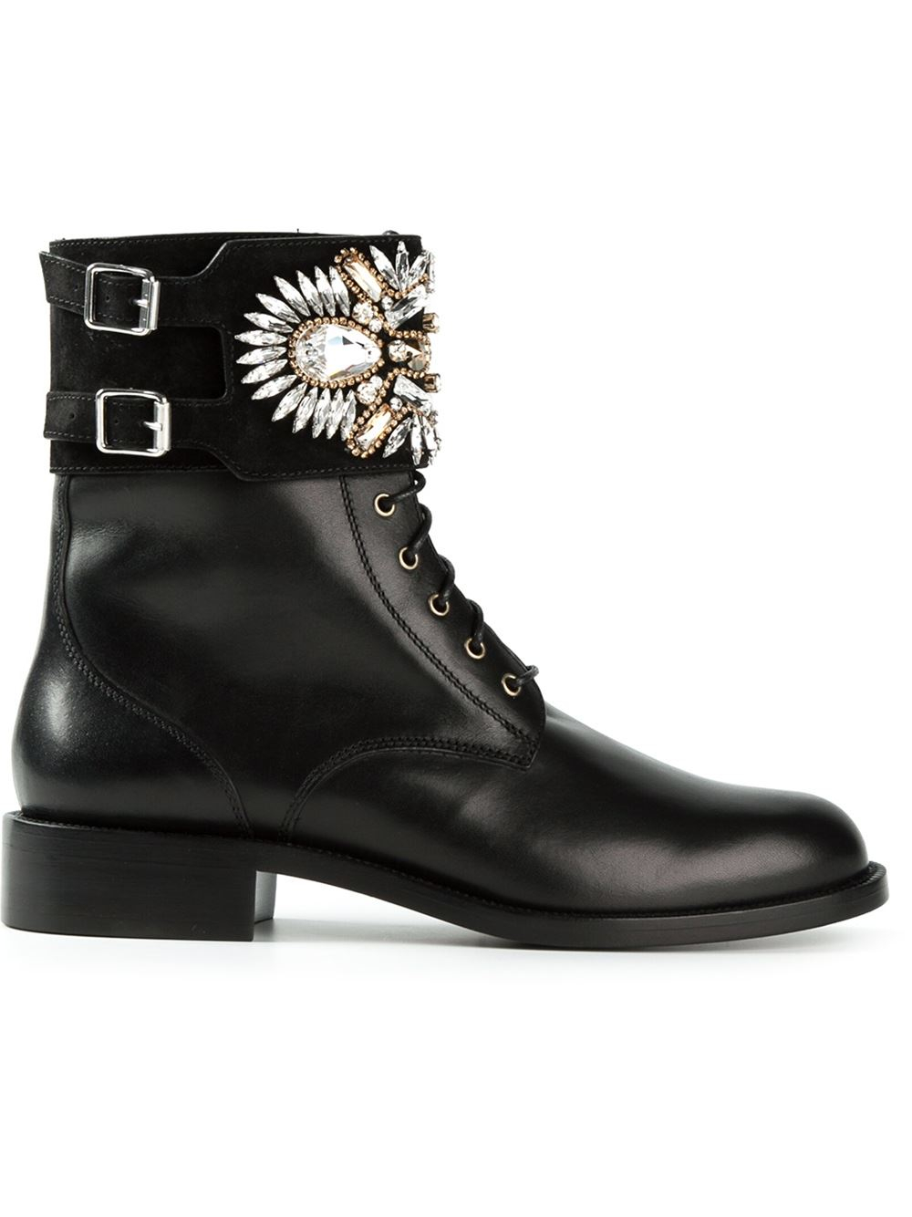 biker boots with embellishments