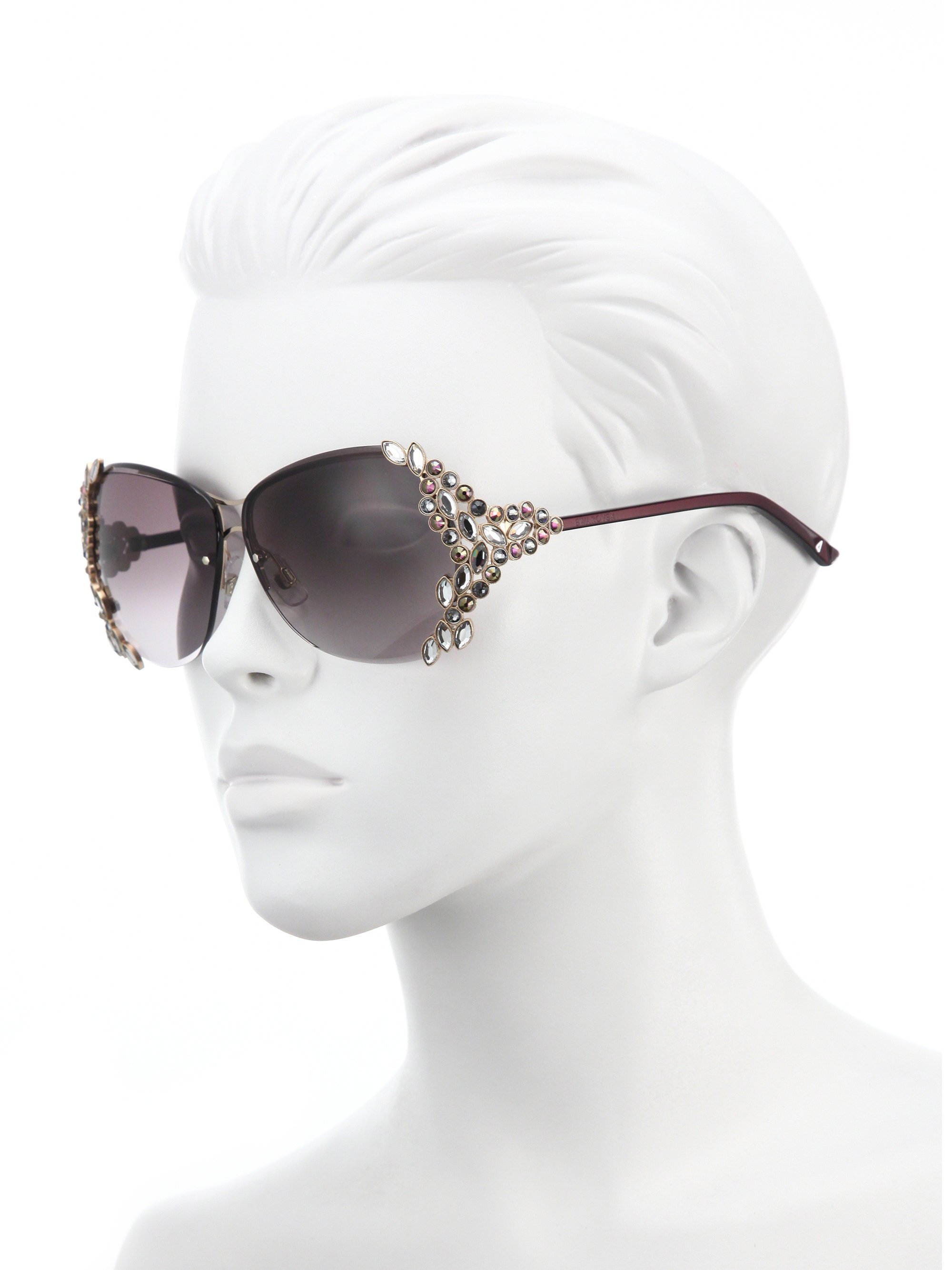Swarovski Special Edition 65mm Crystal Sunglasses in Black | Lyst