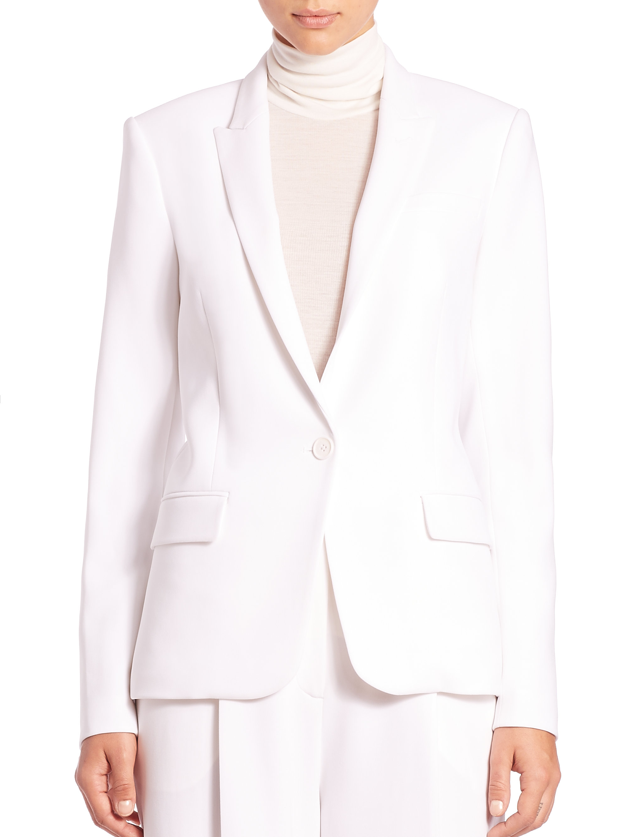 white wool blazer