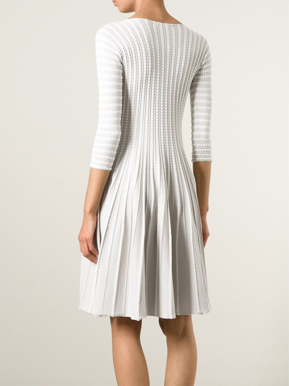 Emporio Armani Pleated Knit Dress in Gray