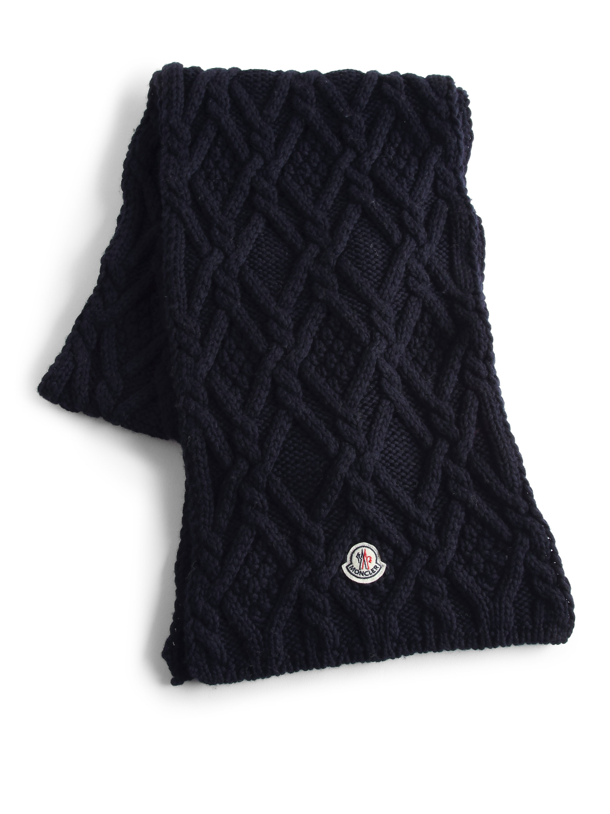 Moncler Knit Wool Scarf in Blue for Men (NAVY) | Lyst