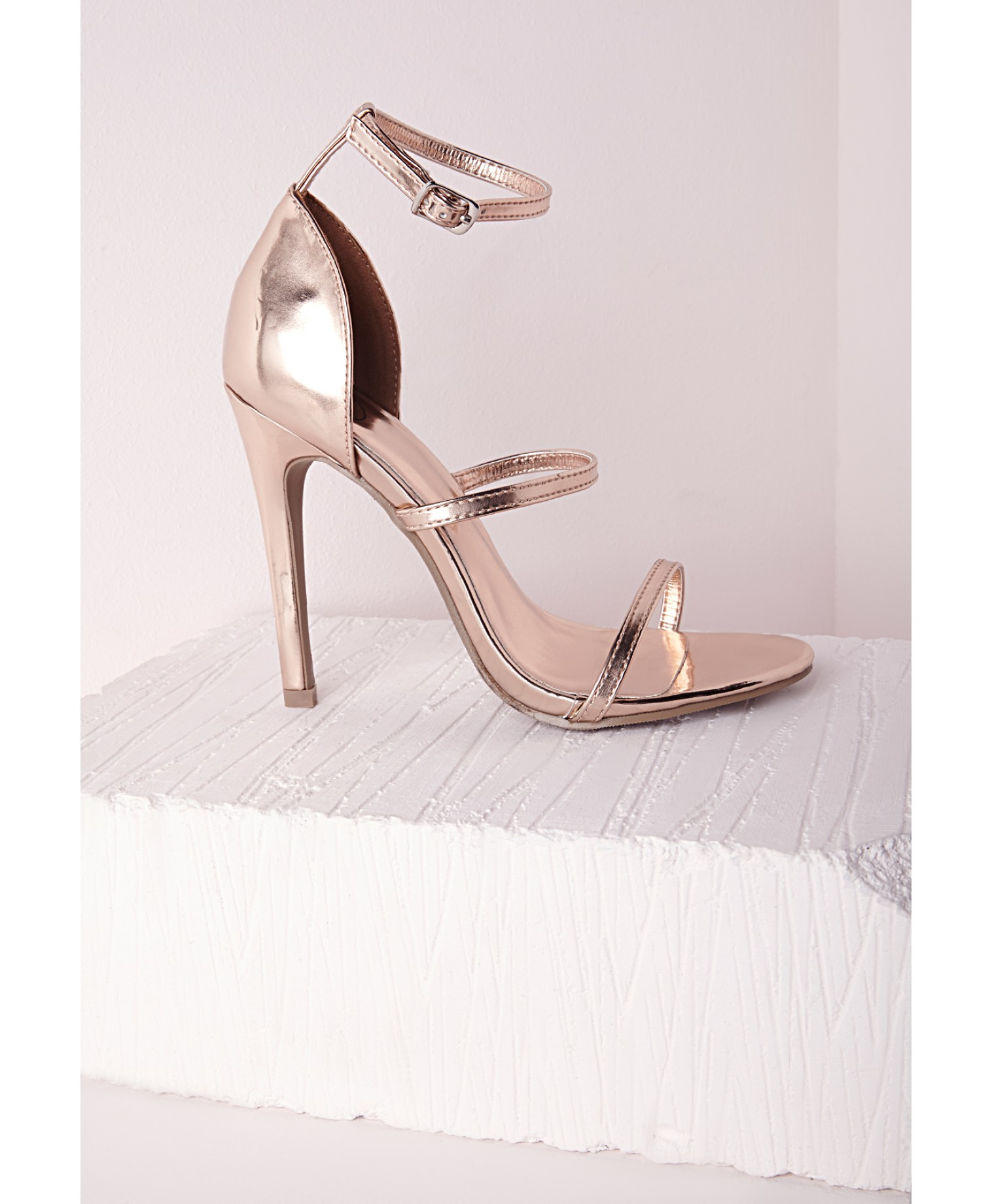 gold barely there shoes