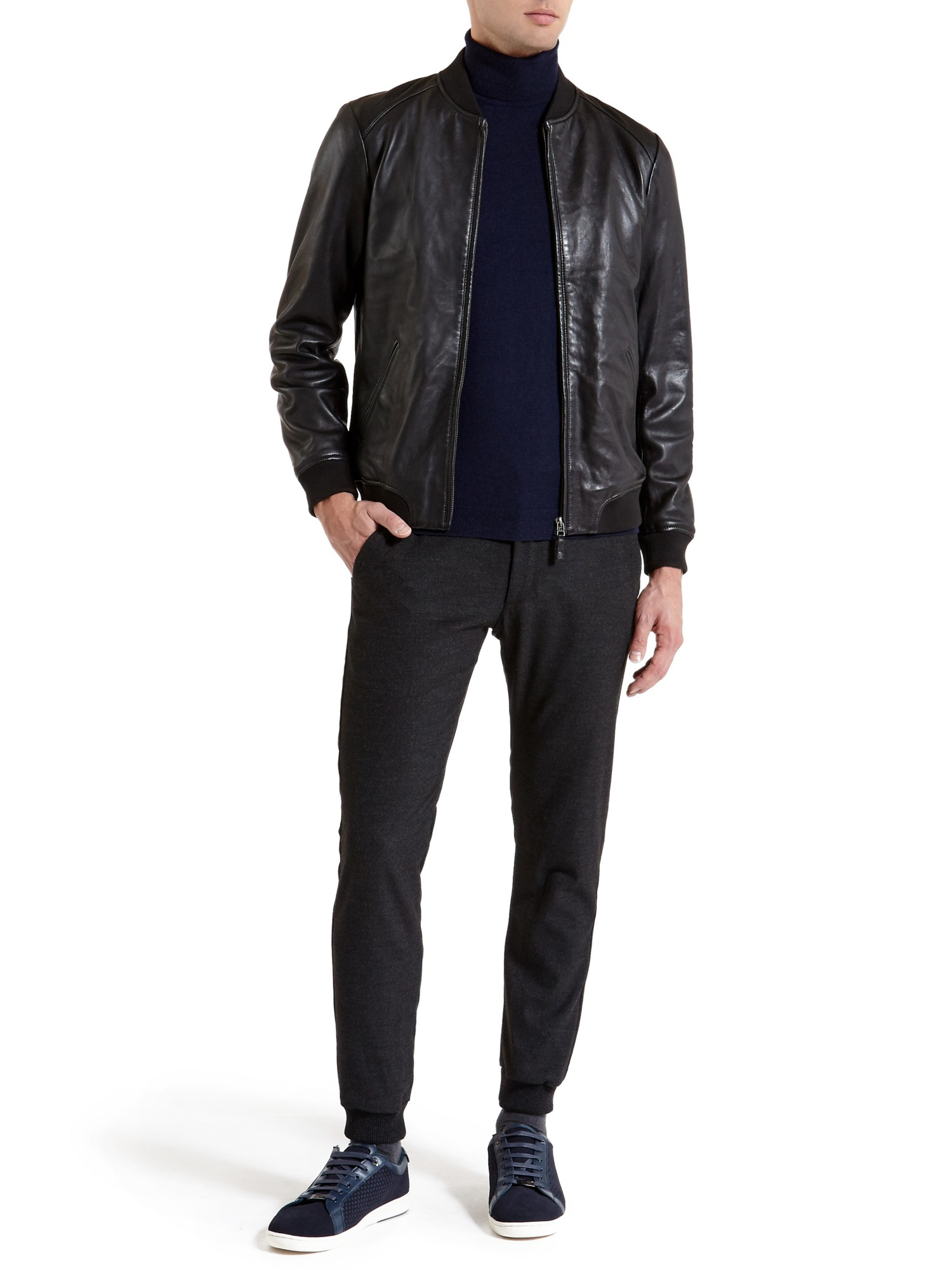 ted baker leather bomber jacket