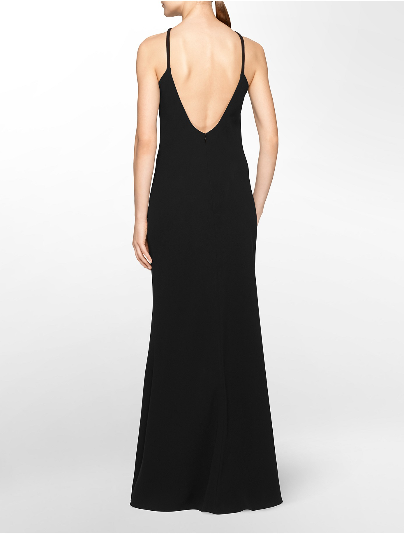 calvin klein crepe halter dress