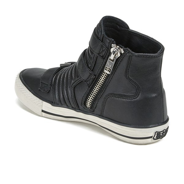 leather high top trainers womens