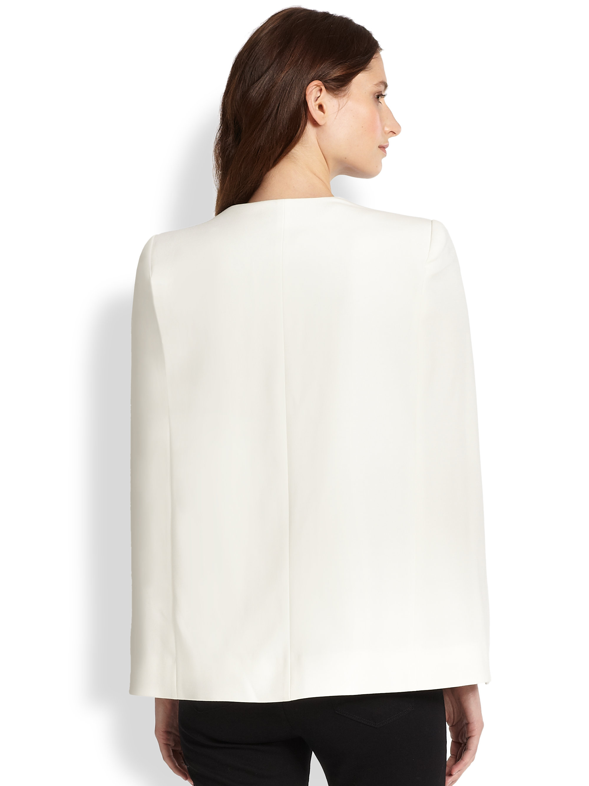 BCBGMAXAZRIA Cape Blazer in White | Lyst