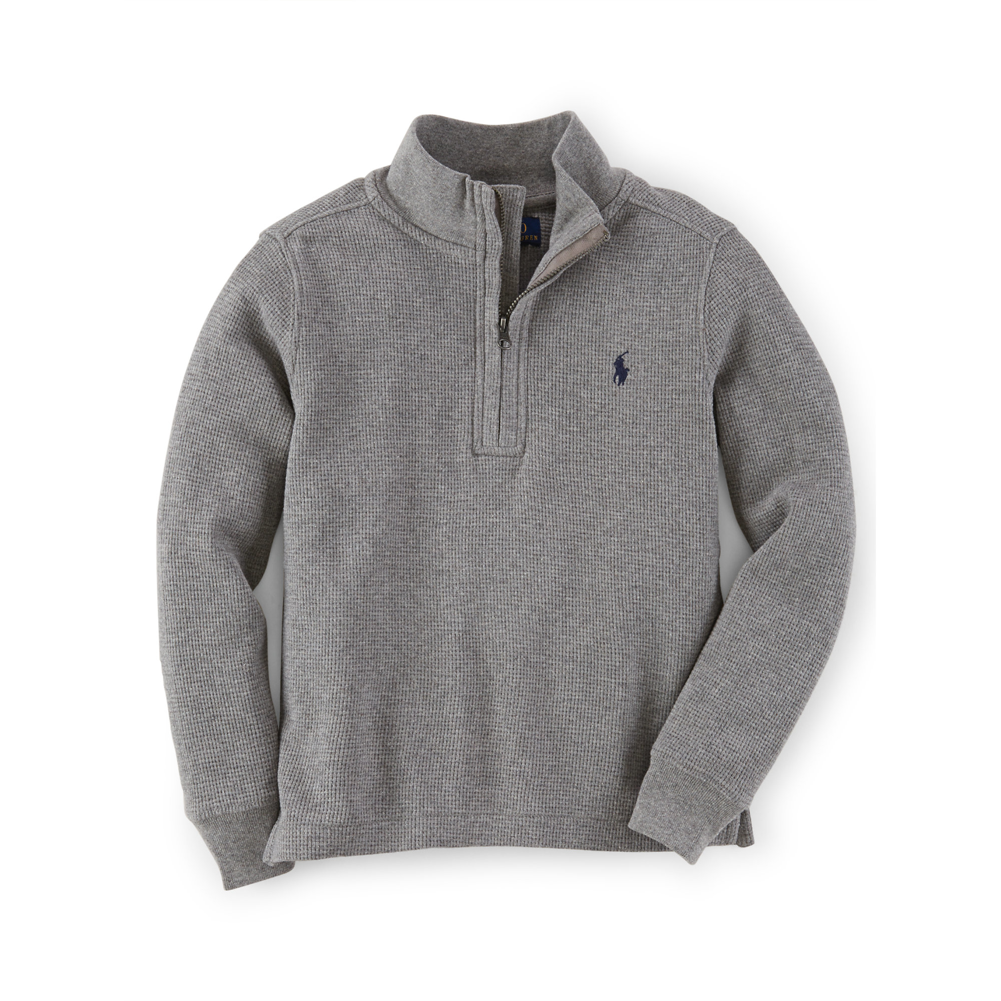 gray half zip pullover