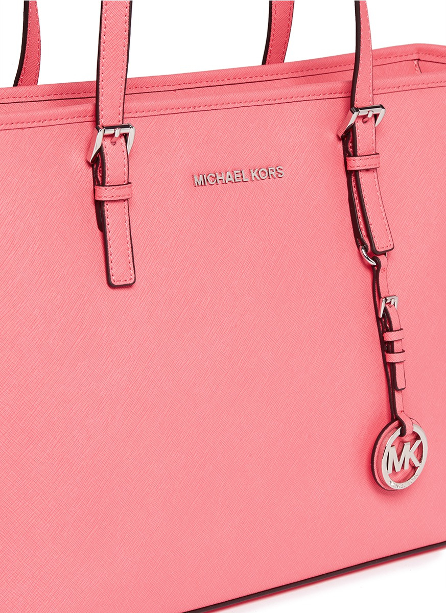 Michael kors \u0026#39;jet Set Travel\u0026#39; Saffiano Leather Top Zip Tote in ...