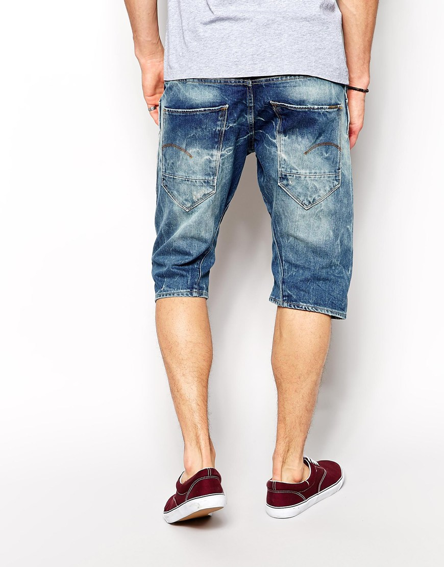 G-Star RAW G Star Denim Shorts Arc 3d Loose Tapered Mid Aged Destroy in  Blue for Men - Lyst
