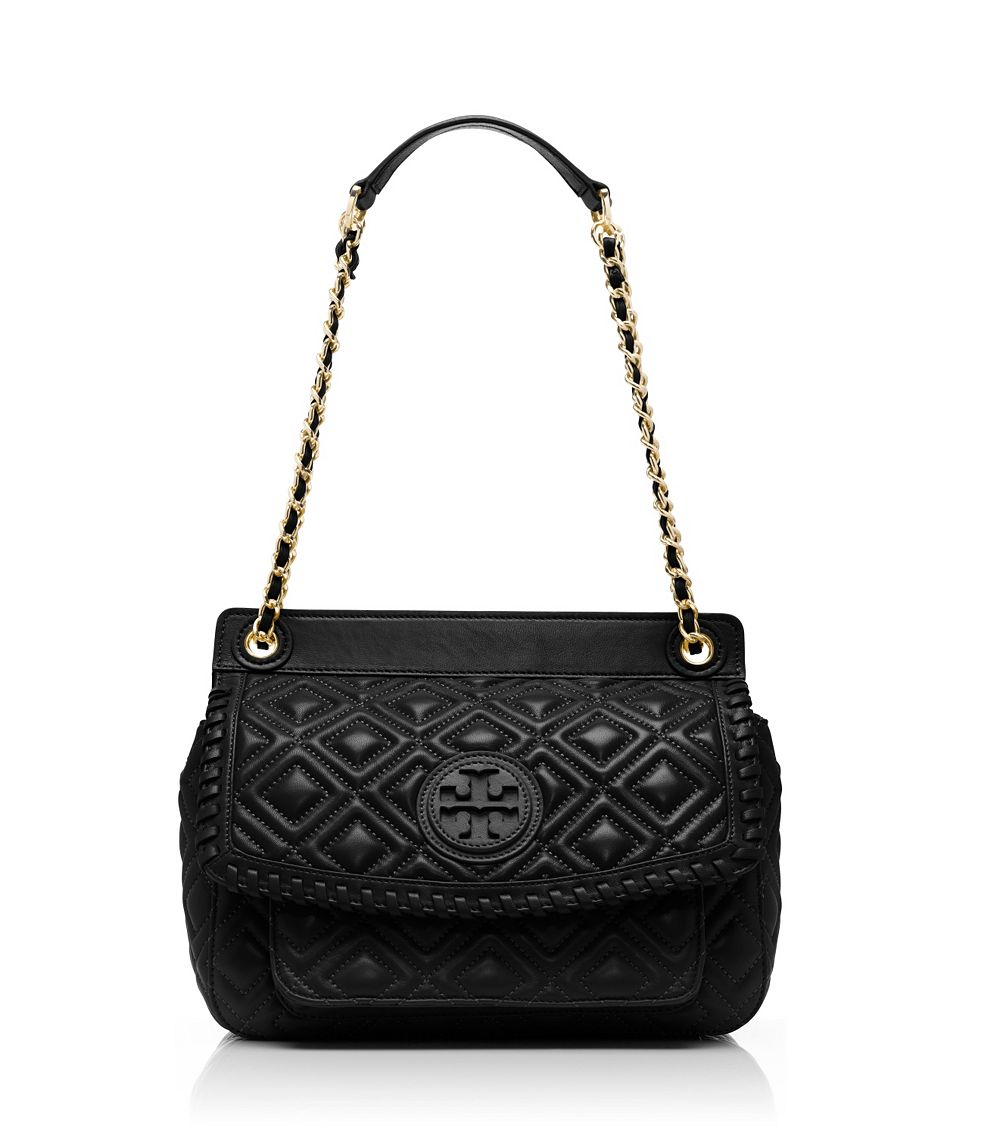 Tory Burch Marion Quilted Small Shoulder Bag in Black | Lyst