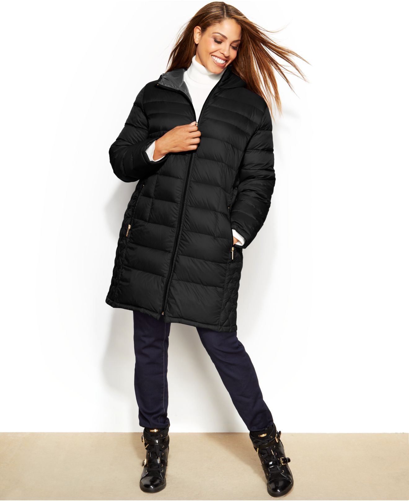 michael kors long puffer coat
