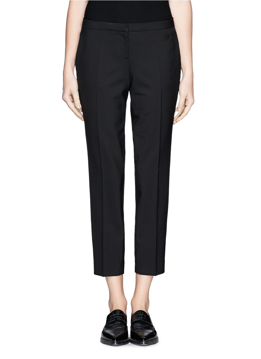 Theory 'item' Cropped Pants in Black | Lyst