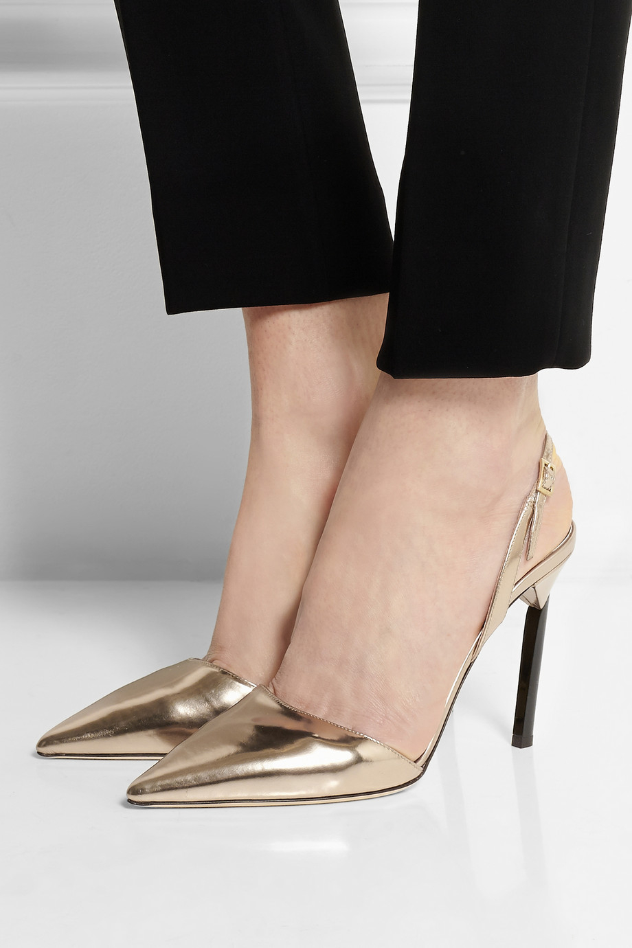 Jimmy Choo Devout Mirrored-Leather Pumps in Rose Gold (Pink) | Lyst