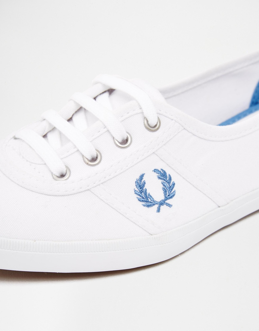 Fred Perry Aubrey Canvas White Sneakers - Lyst