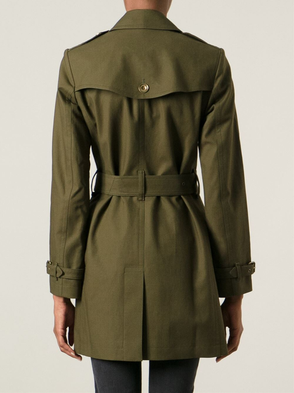 Burberry Military Trench Coat in Green - Lyst