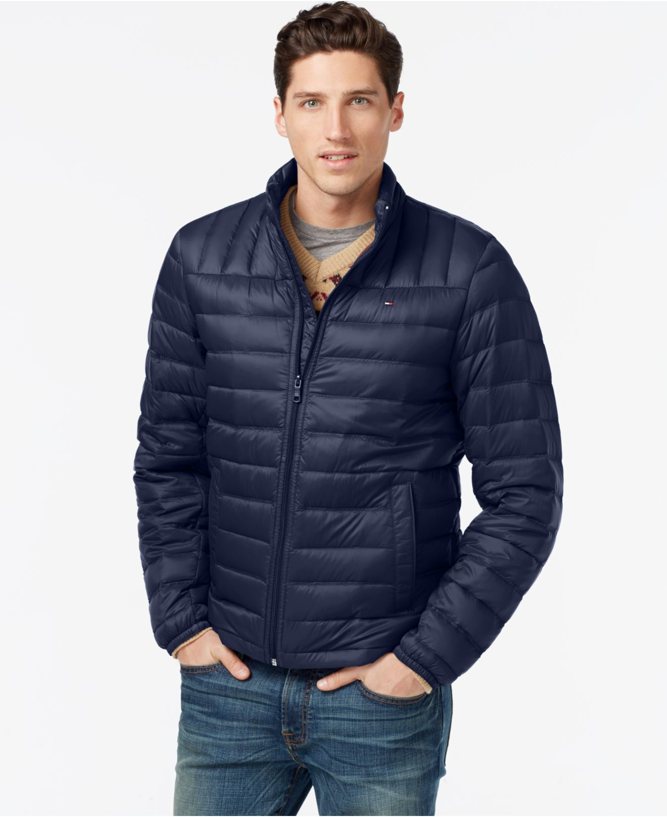 Tommy hilfiger Nylon Packable Jacket in Blue for Men (New Navy) | Lyst