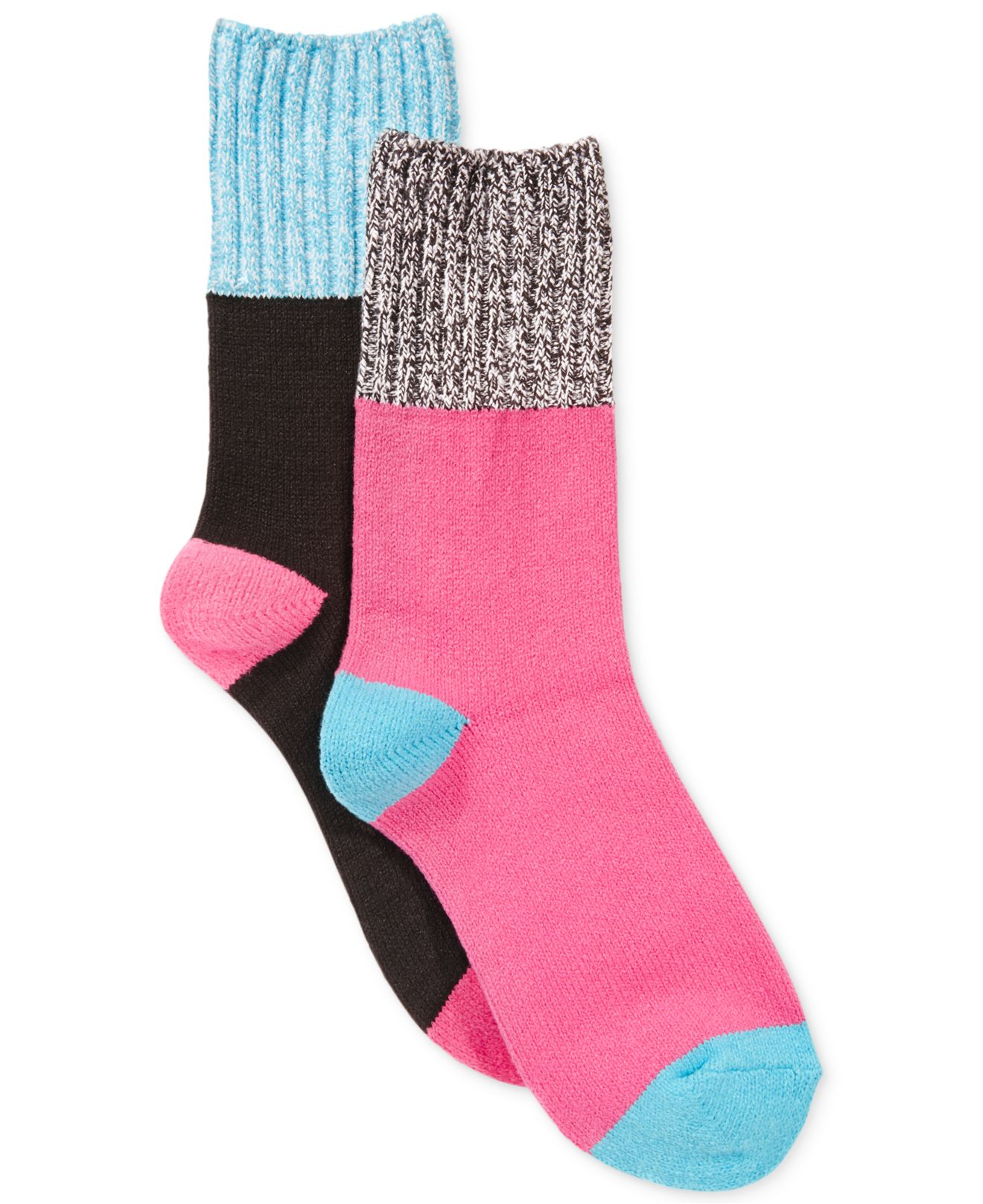 Hot sox Colorblock Marled Boot Socks in Pink | Lyst