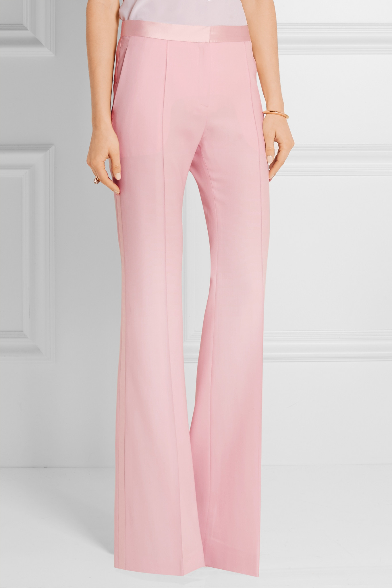 baby pink flare pants