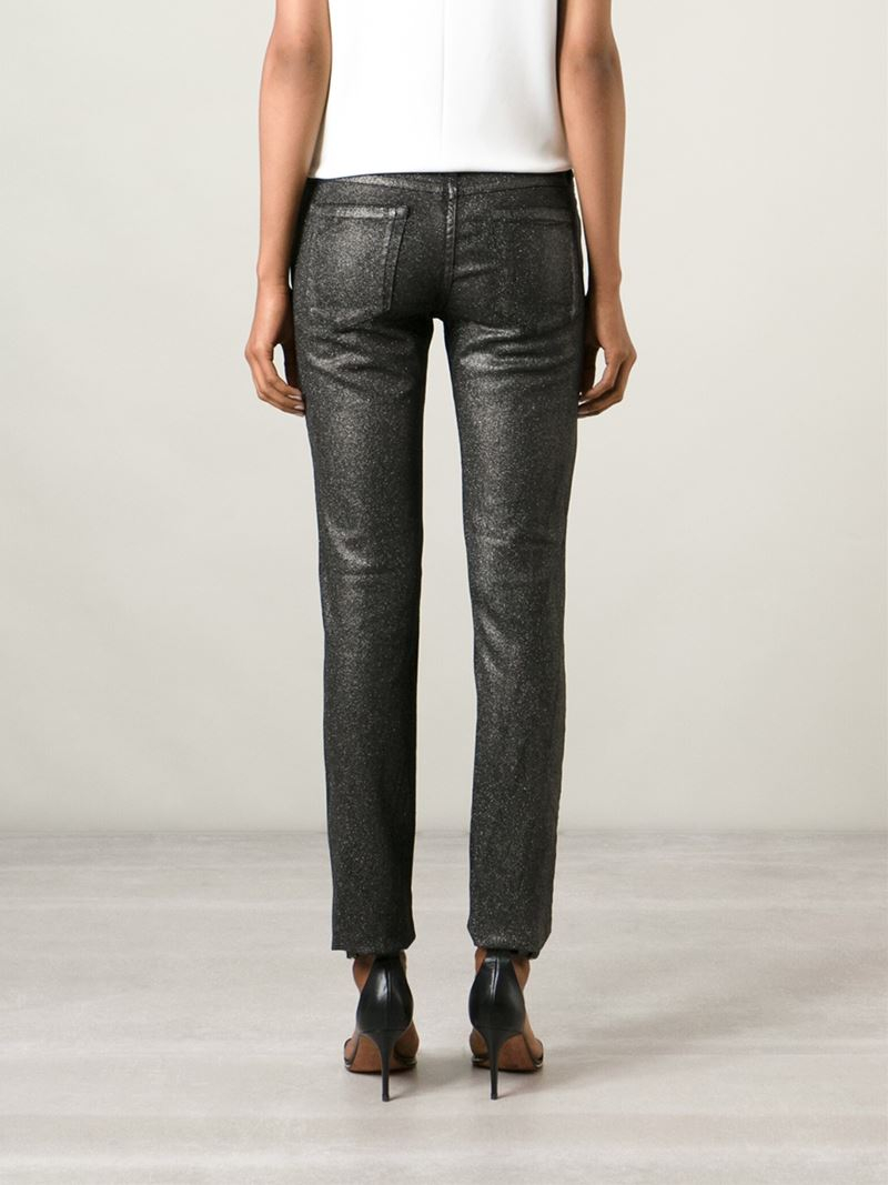 Diesel Black Gold Glitter Coated Slim Jeans in Black | Lyst