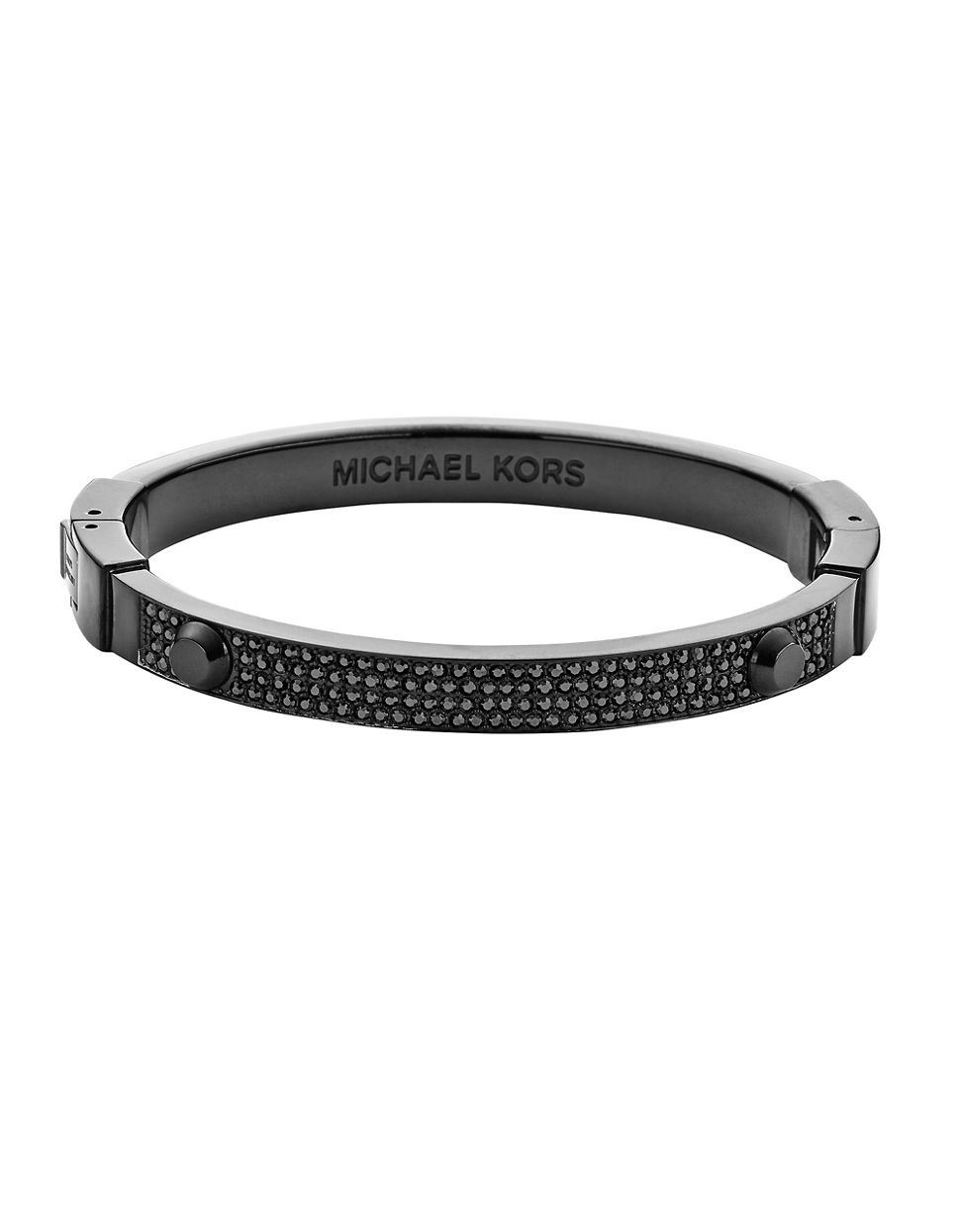 Lyst Michael Kors Astor Glitz Jet Bangle Bracelet In Black Gallery