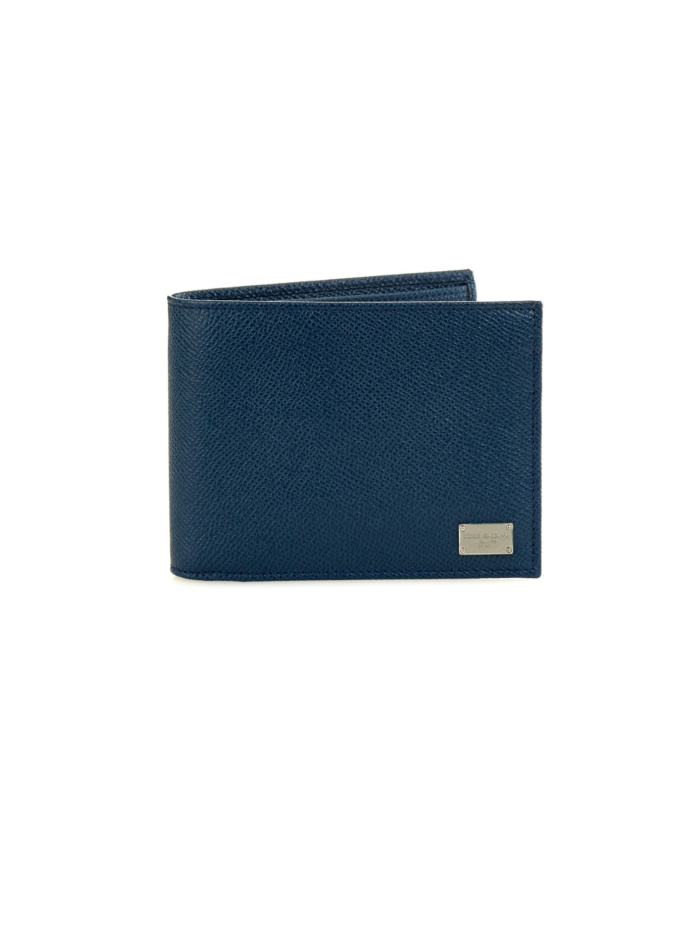 Dolce & Gabbana Grained-leather Wallet in Blue for Men | Lyst