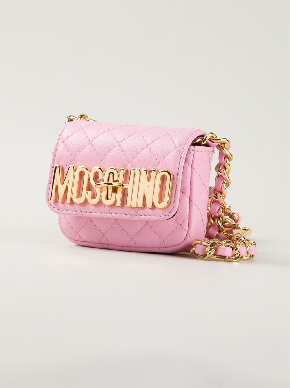 Moschino Spray Paint Can Leather Crossbody Bag in Pink