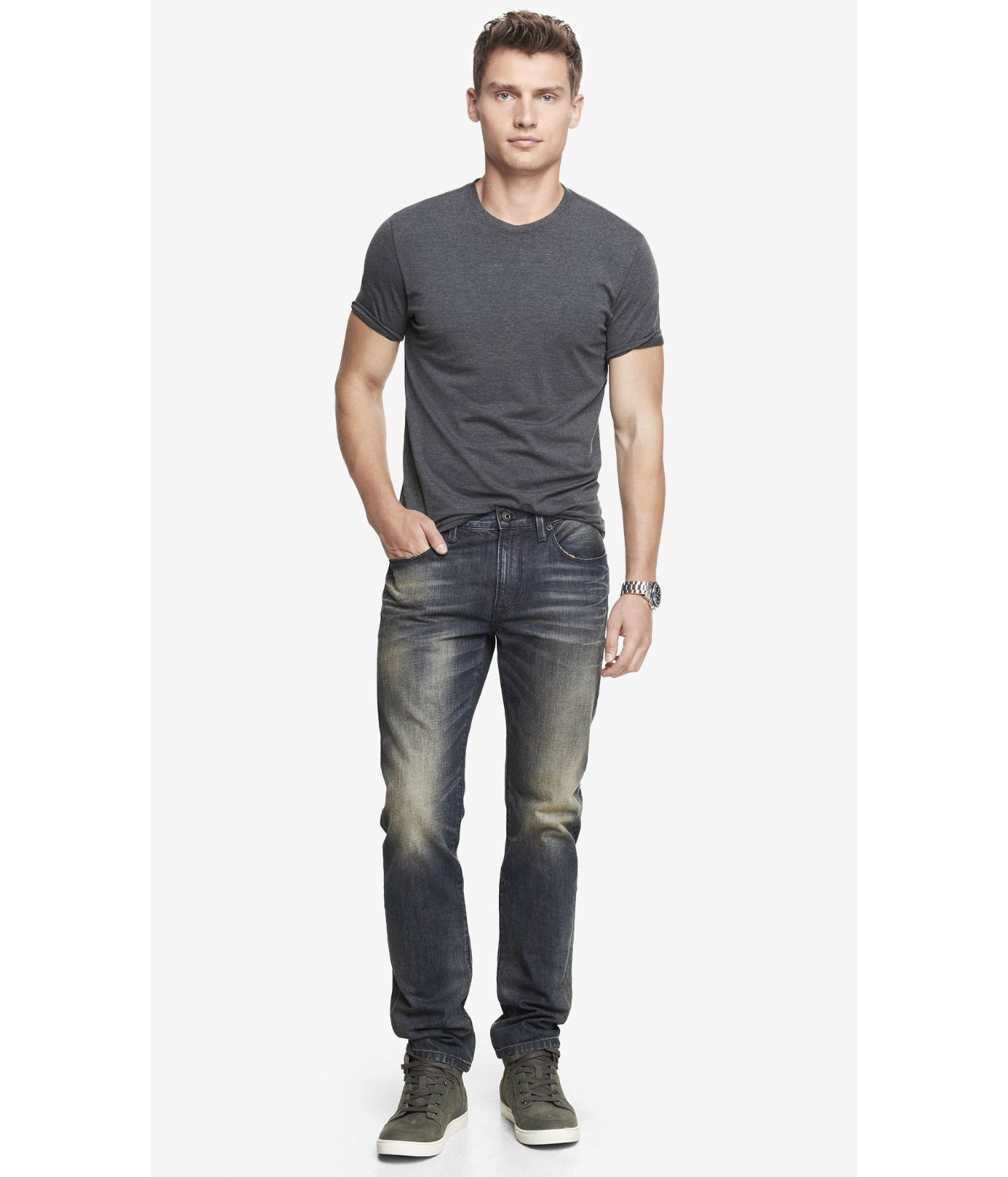 Express Rocco Slim Fit Skinny Leg Jean in Black for Men - Lyst