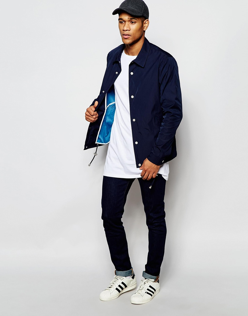 mens navy borg jacket