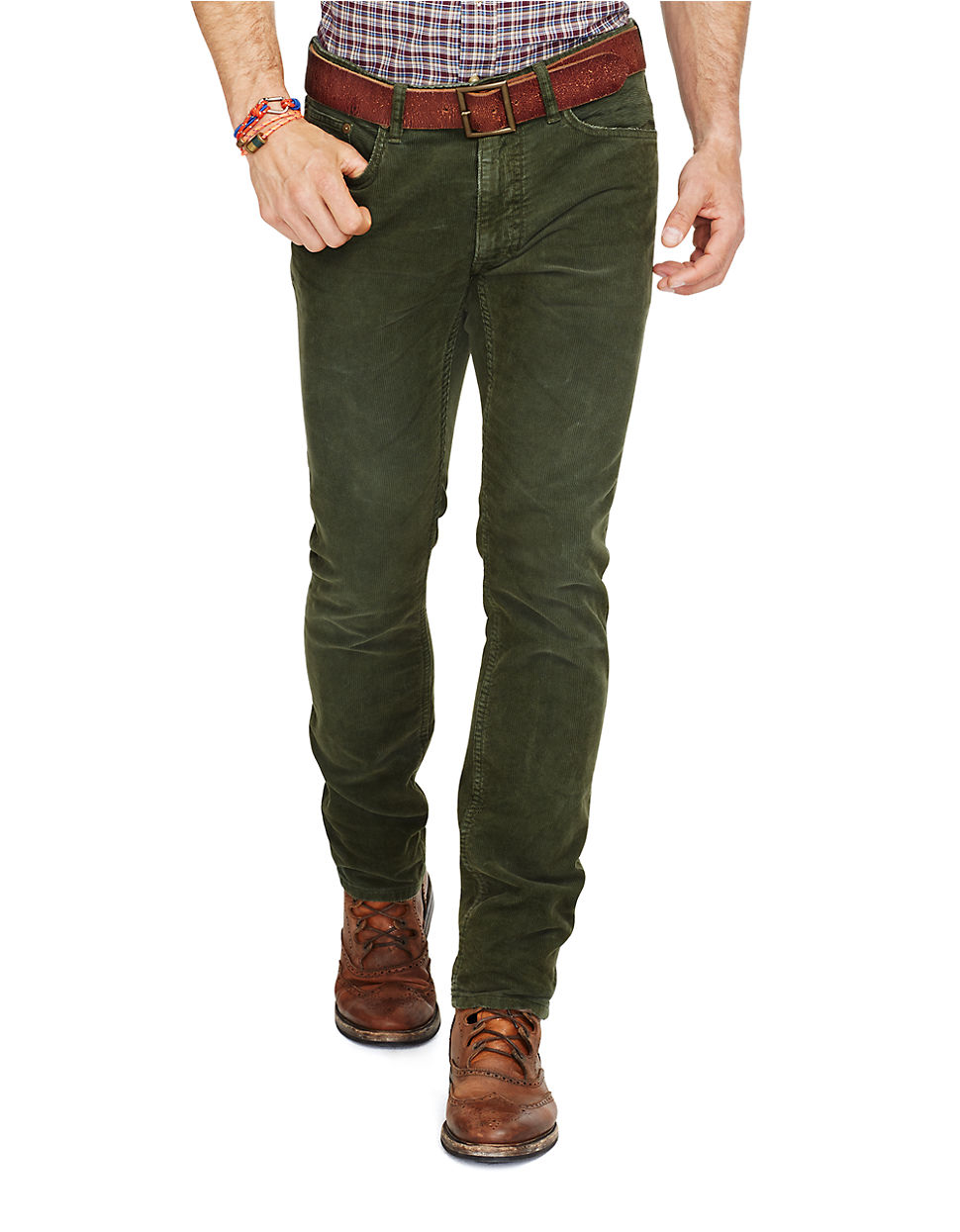 Polo Ralph Lauren Varick Slim-straight Corduroy Pants in Green for Men ...