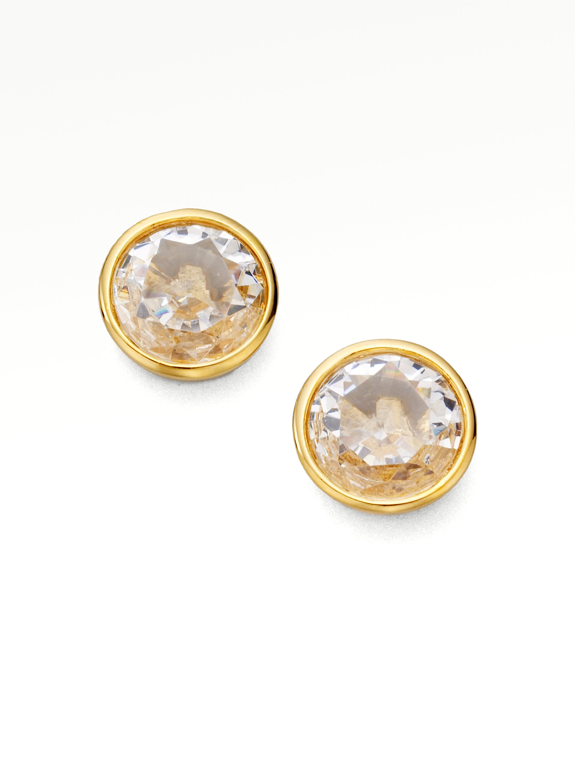 Lyst Michael Kors Goldtone Crystal Stud Earrings In Metallic Gallery