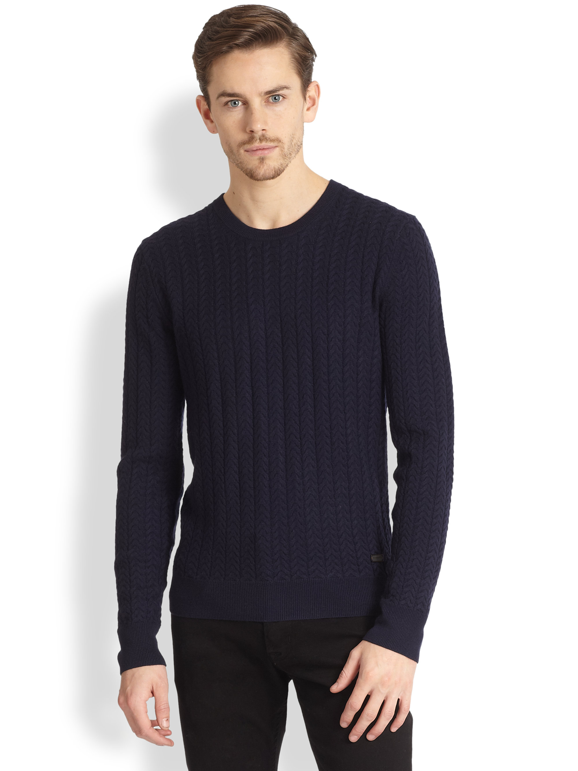 Burberry Lanhill Cableknit Wool Cashmere Sweater in Blue for Men (NAVY ...