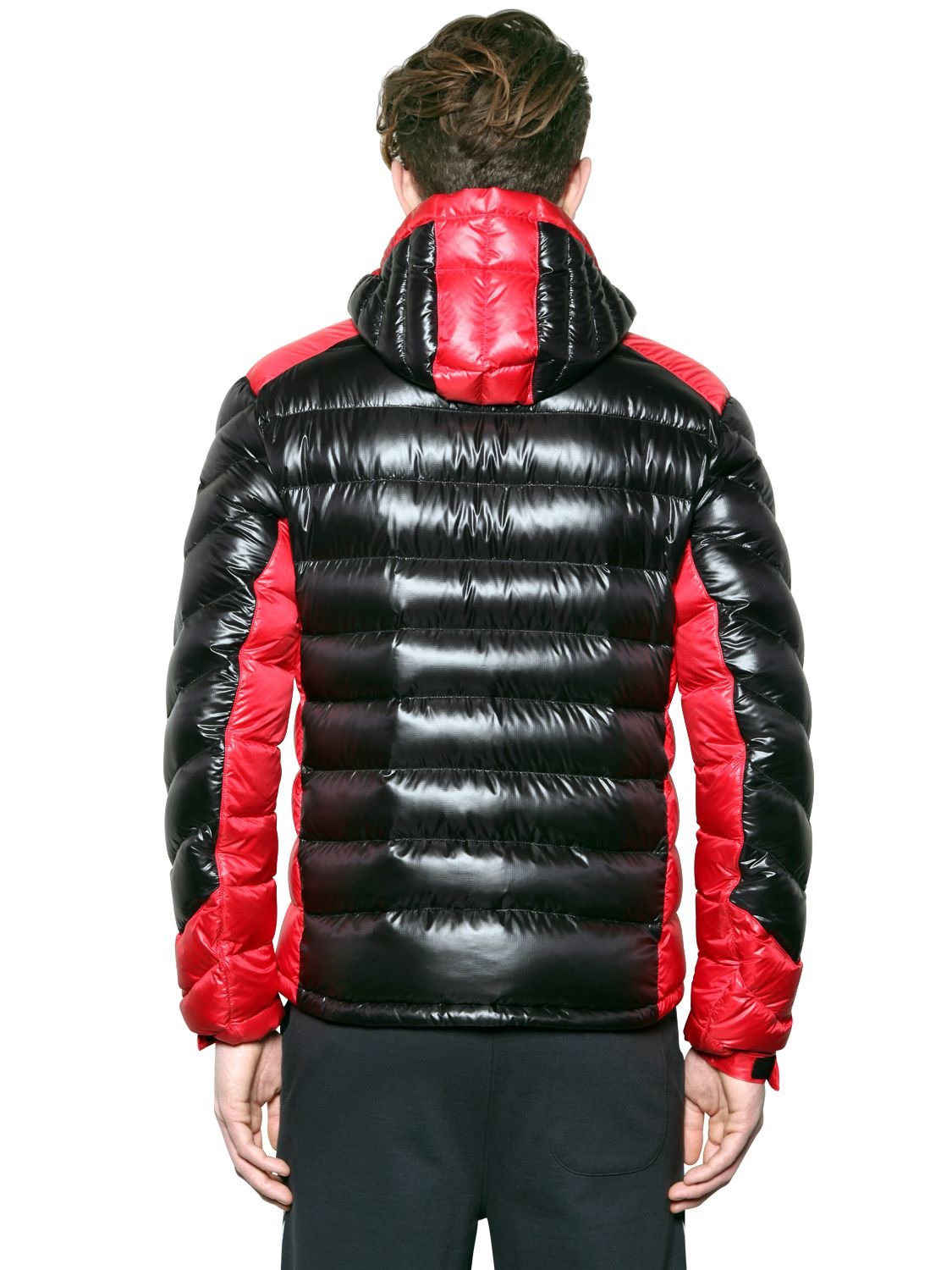 Emporio Armani Extreme Shiny Nylon Down Jacket in Black Red (Red) for ...