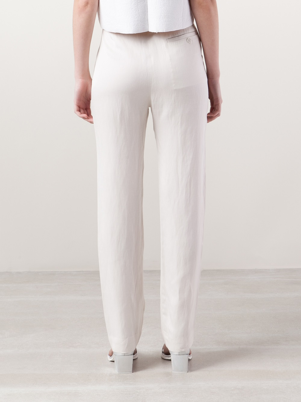 Acne Studios High Waisted Trousers in White - Lyst