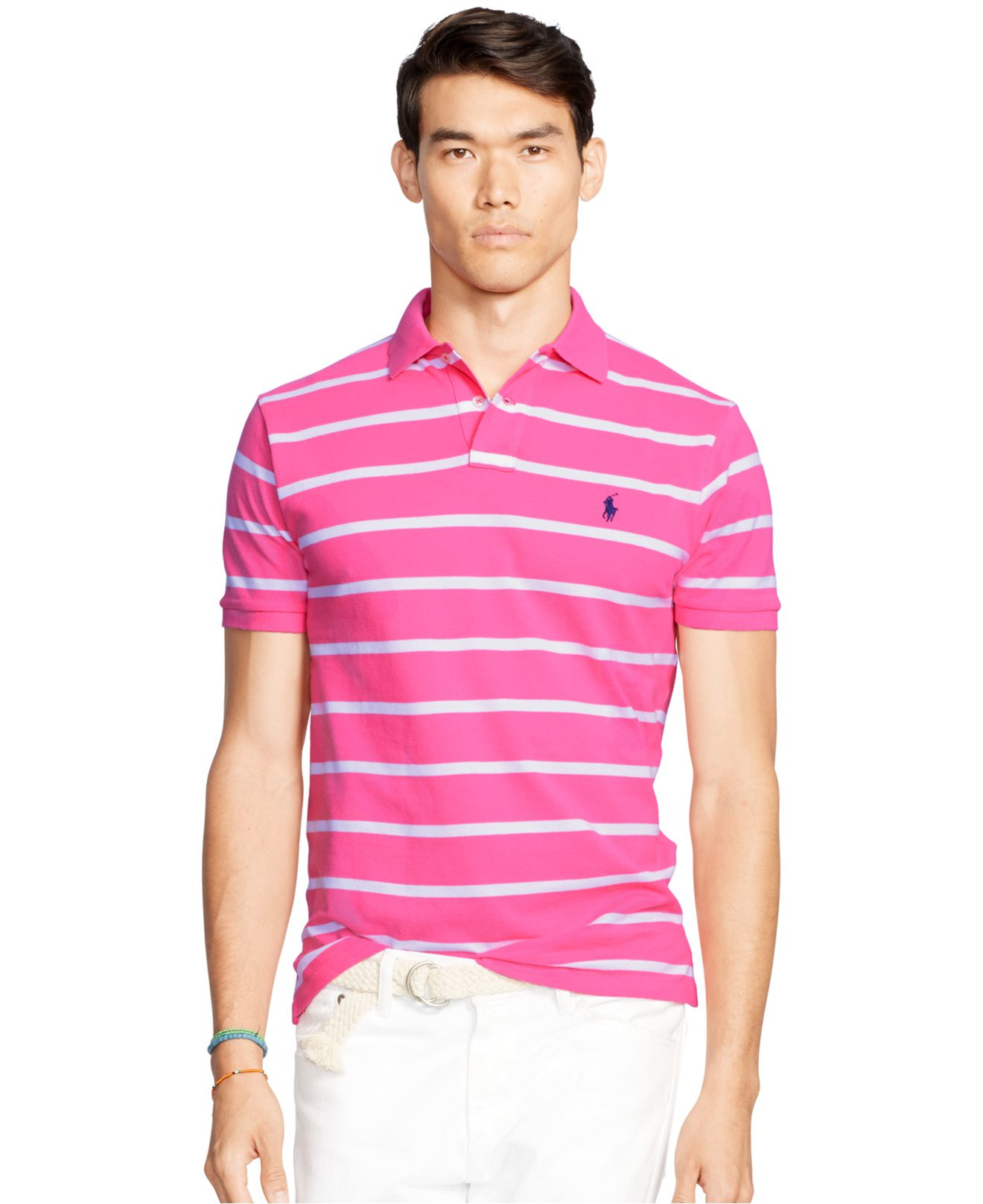 mens pink polo