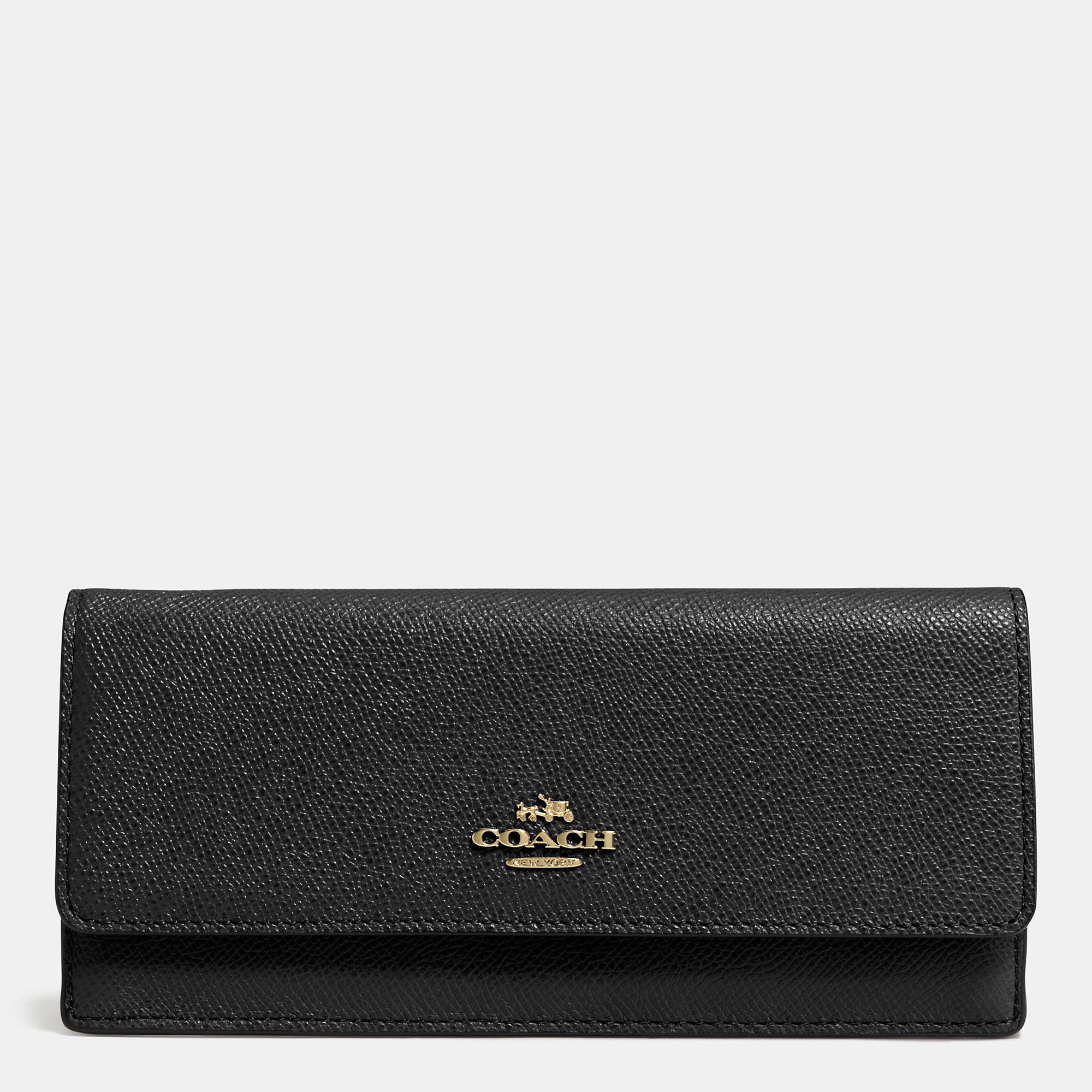 Lyst - Coach Soft Wallet In Embossed Textured Leather in Black