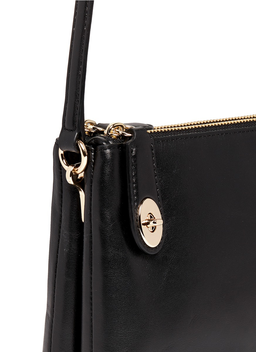 Coach Pebbled Leather Double Zip Crossbody Pouch India