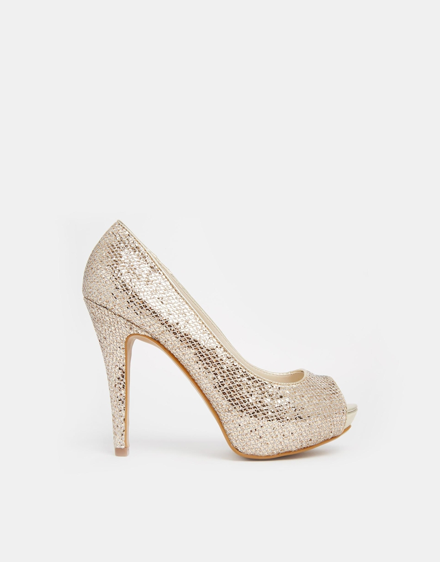 ALDO Nean Gold Glitter Toe Shoes in Metallic | Lyst
