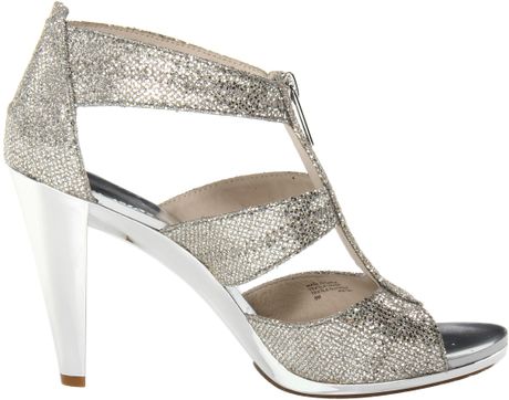 Michael Michael Kors Berkley T Strap in Silver (Silver Glitter) | Lyst