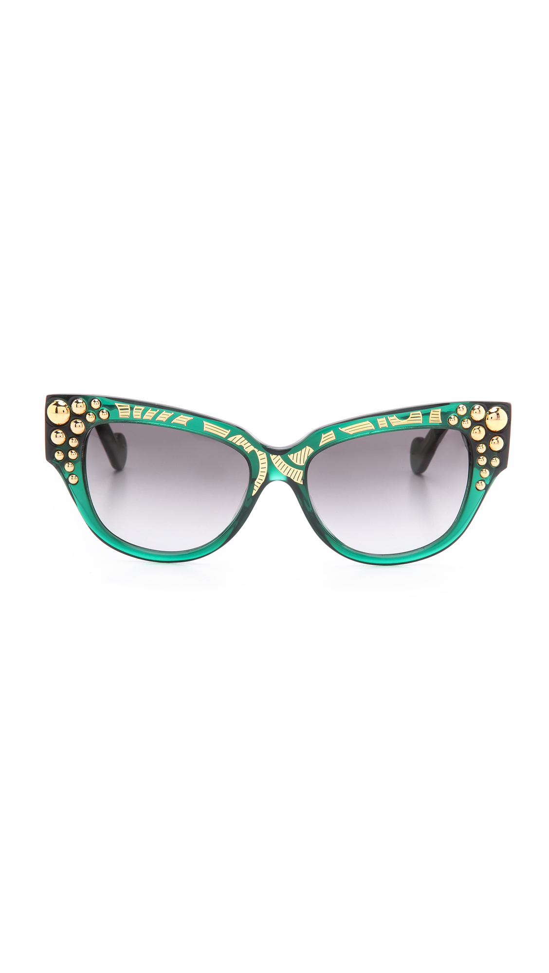 Lyst - Anna Karin Karlsson Mademoiselle D'Or Sunglasses - Emerald/Gold ...