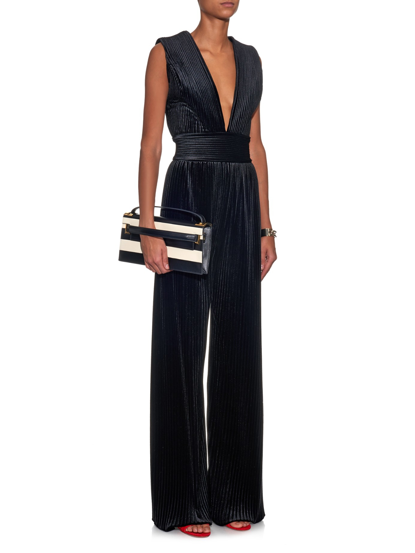 balmain black jumpsuit