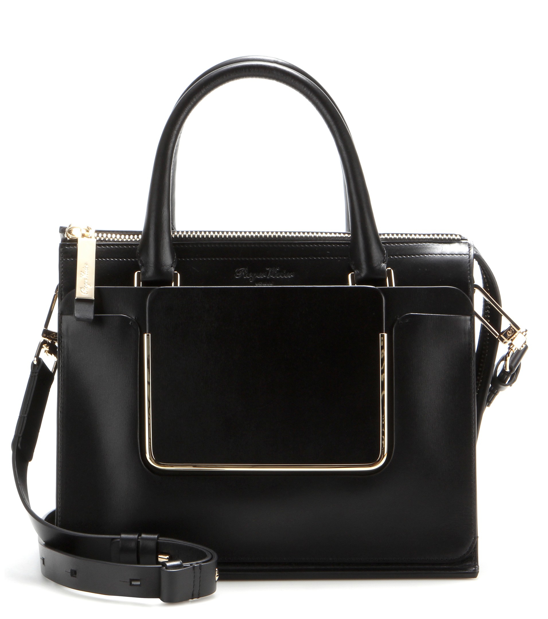 Roger Vivier Shopping U Small Leather Tote in Black - Lyst