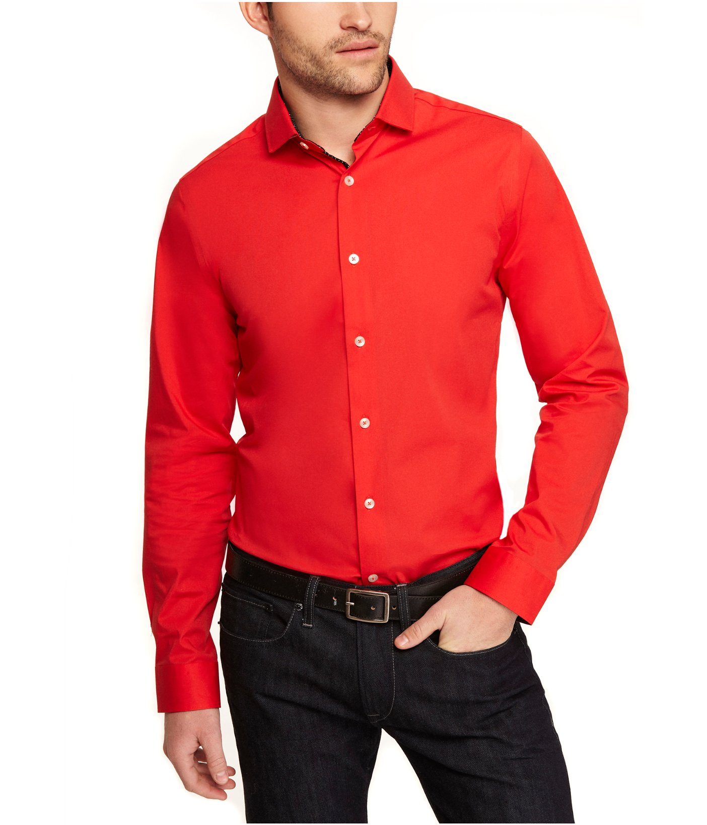 Express Limited Edition Extra Slim 1mx Shirt Dot Trim in Red for Men ...