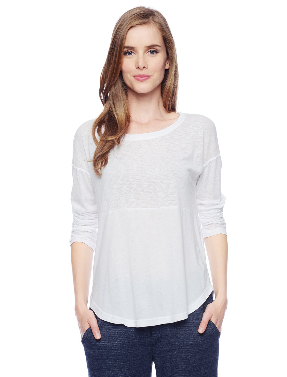 Splendid Slub Jersey Shirttail Top in White Lyst