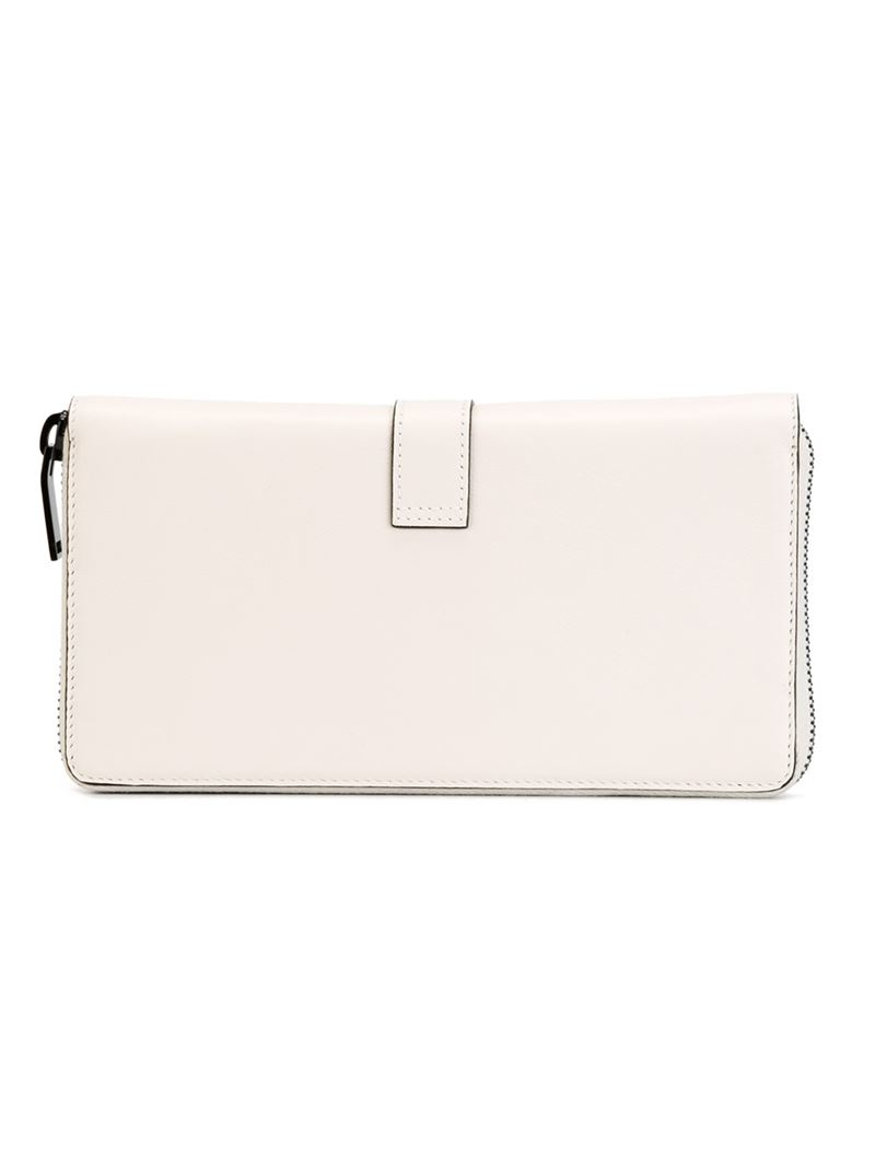 Saint laurent \u0026#39;ysl\u0026#39; Continental Wallet in White | Lyst  