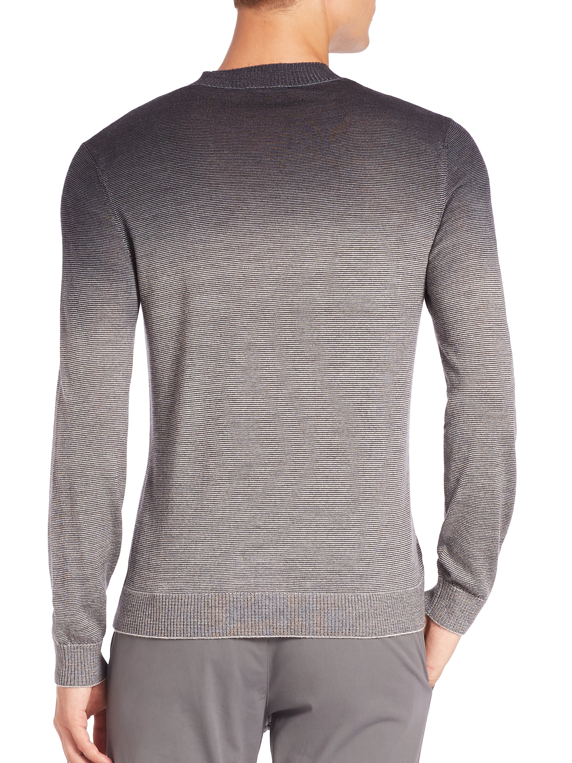 Theory Ombre Wool Crewneck Sweater in Grey (Gray) for Men Lyst