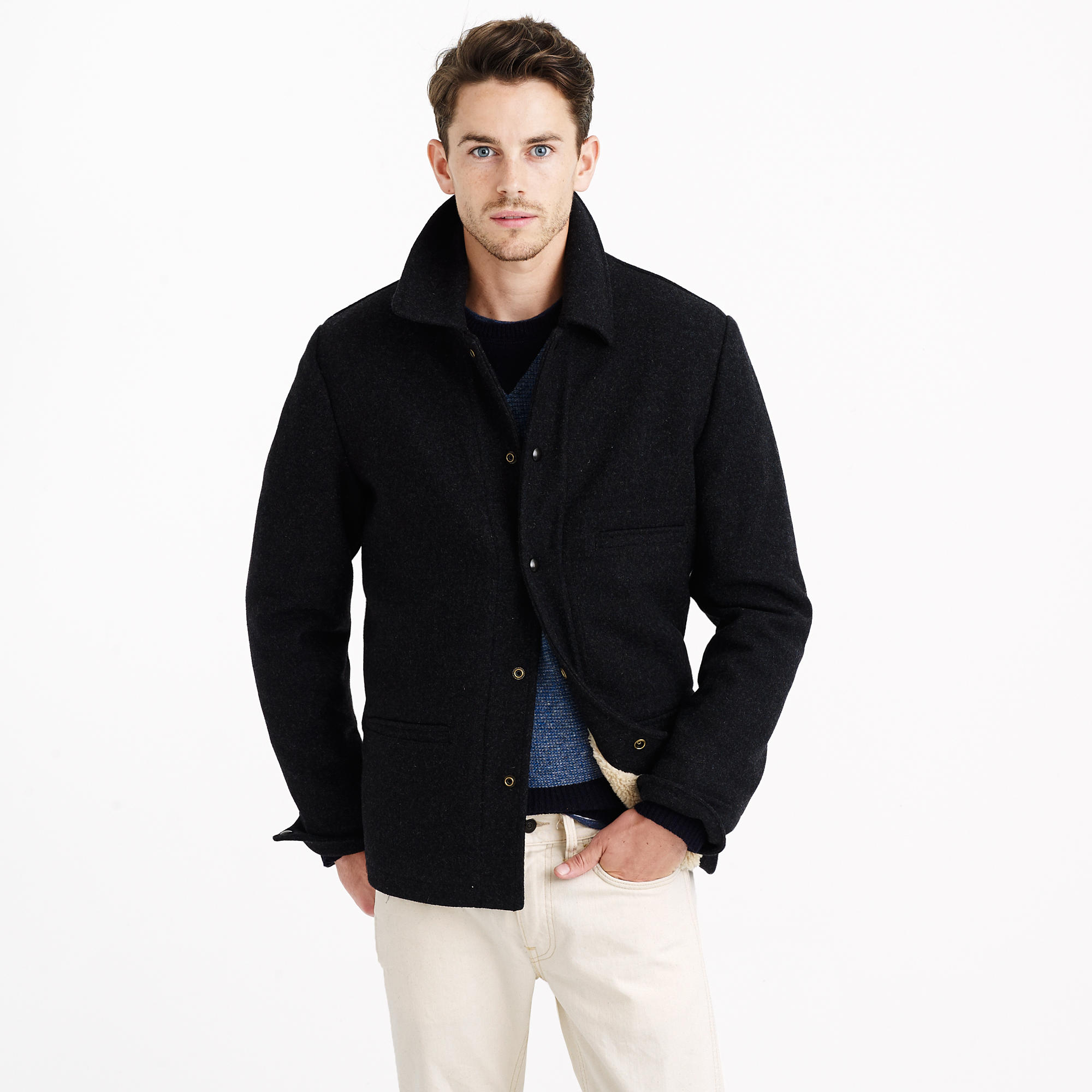 j crew windbreaker with sherpa lining