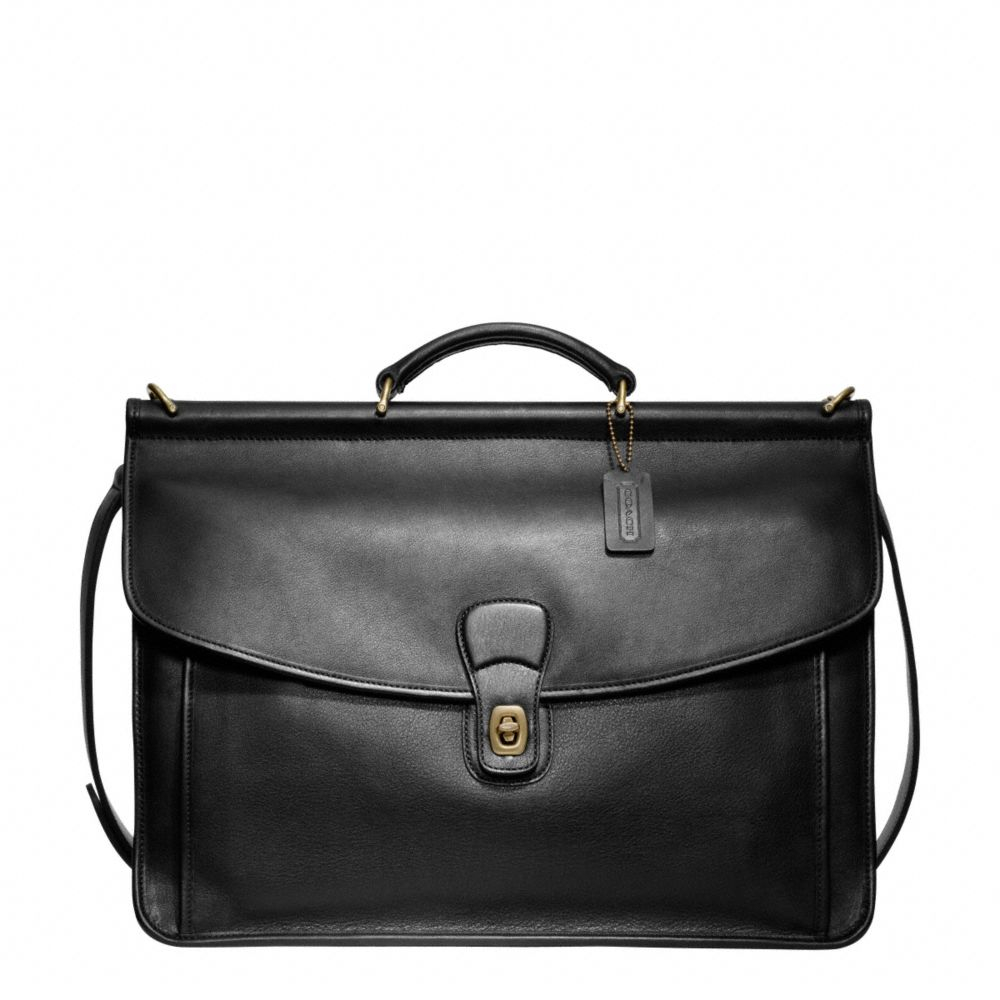 Coach black leather briefcase sale